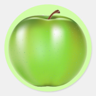 GRÖNT APPLE RUNT KLISTERMÄRKE