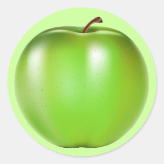 GRÖNT APPLE RUNT KLISTERMÄRKE