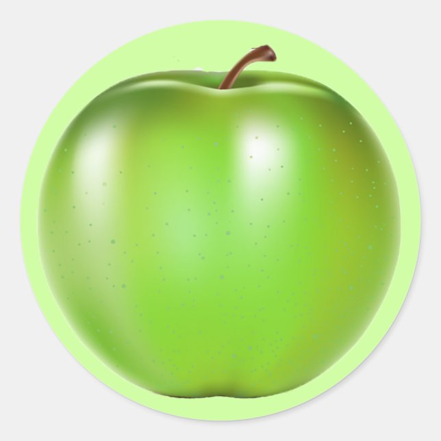 GRÖNT APPLE RUNT KLISTERMÄRKE (Framsida)