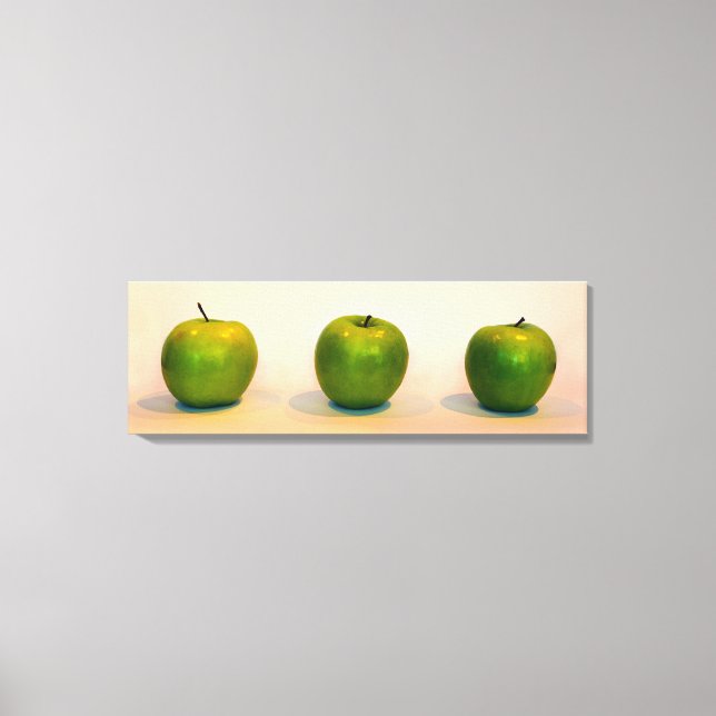 Grönt Apple Trio Canvastryck (Framsida)