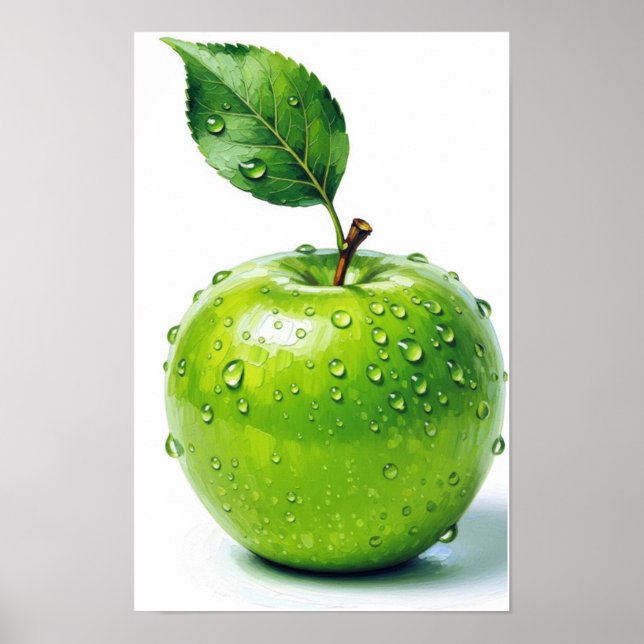 Grönt Apple Wall Art Poster (Framsidan)