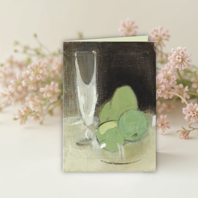 Grönt Apples and Champagne Glass, H.Schjerfbeck Kort (Skapare uppladdad)