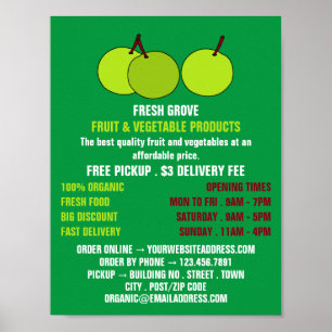 Grönt Apples, Greengrocers Advertising Poster