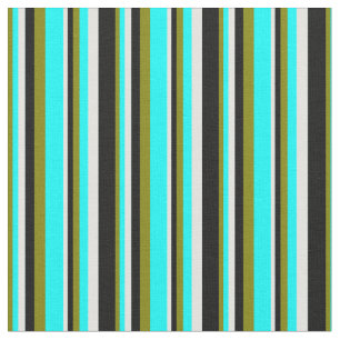 Grönt, Aqua, Light Cyan och Black Rand Tyg