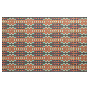 Grönt Aqua Turcos Red Orange Brown Ethnic look Tyg