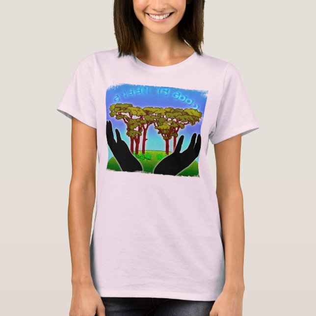 Grönt är Bra (4 hennes) Tee Shirt (Framsida)