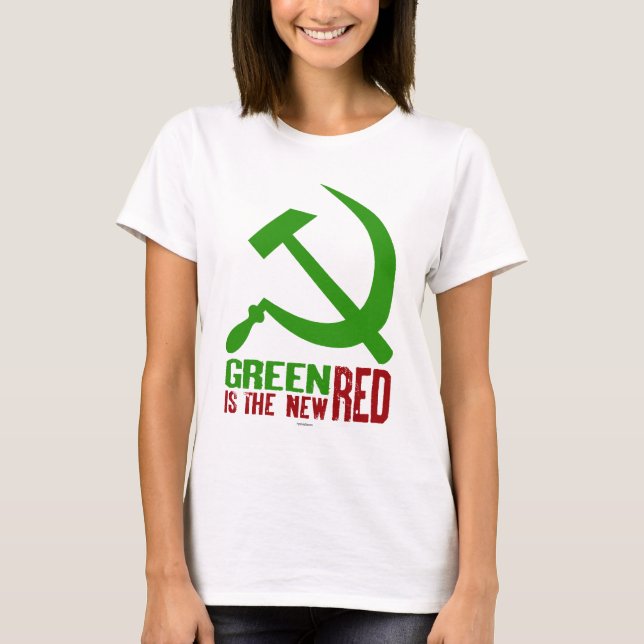 Grönt är de nya röda skjortorna tee shirt (Framsida)