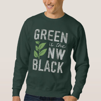 Grönt Är Det Nya Svarta Ekologisk Vänlig Slogan Lång Ärmad Tröja