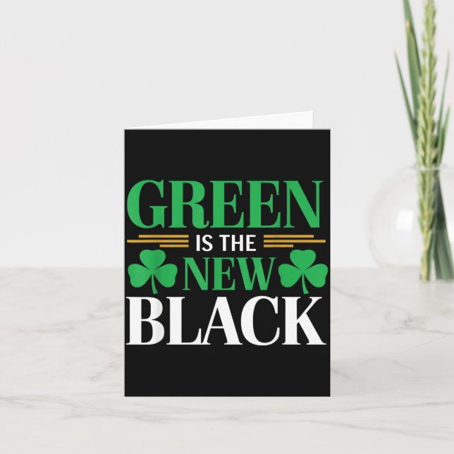 Grönt Är Det Nya Svarta - St. Patrick's Day Shamro Kort (Framsida)