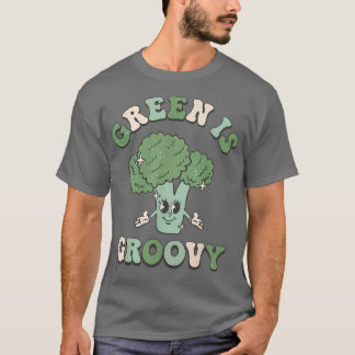 Grönt är Groovy World Vegetarian Day Brocoli Vegan T Shirt