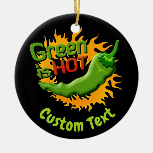 Grönt är HETT Ceramic Ornament (Framsidan)