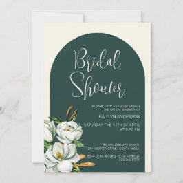 Grönt Arch White Blommigt Inbjudningskort för möhi