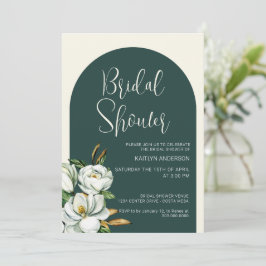 Grönt Arch White Blommigt Inbjudningskort för möhi