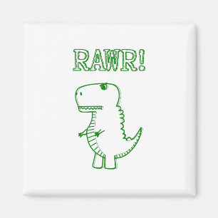 Grönt Arg T Rex Dino Magnet