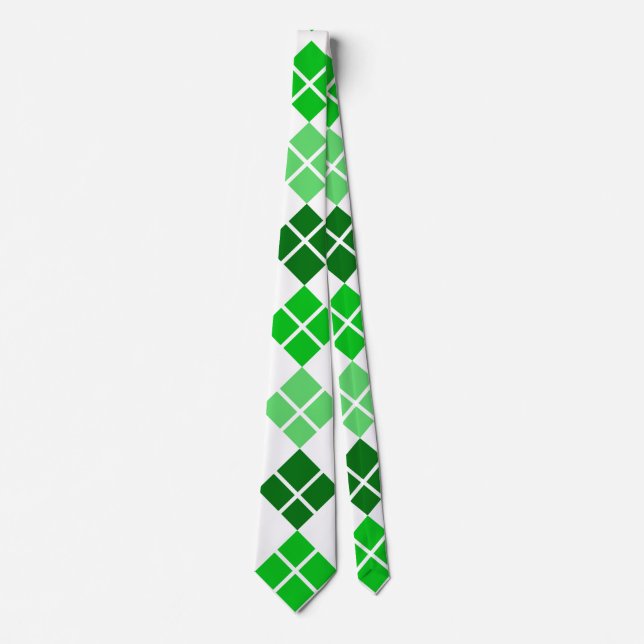 Grönt Argyle Anpassningsbar Tie Slips (Framsida)
