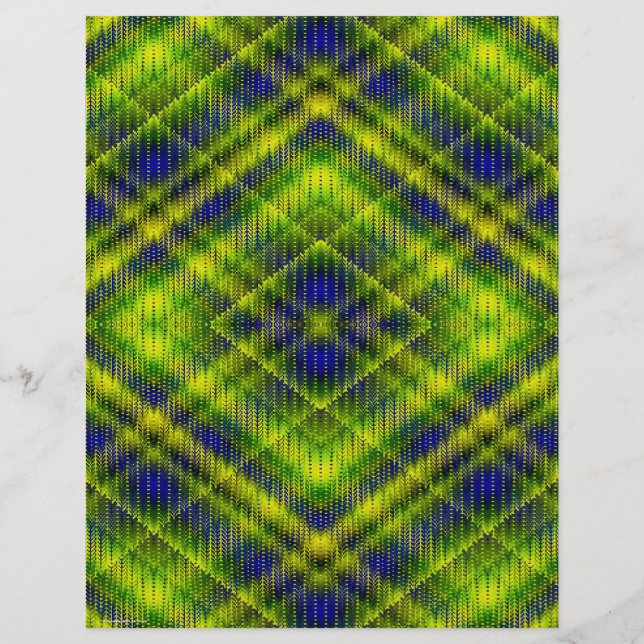 Grönt Argyle Bulk Scrapbookpapper Sidor Reklamblad (Baksidan)