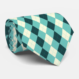 Grönt Argyle Stil Mönster Slips