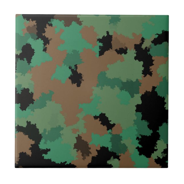 Grönt Arméns jungle Camouflage Mönster Design Kakelplatta (Framsidan)