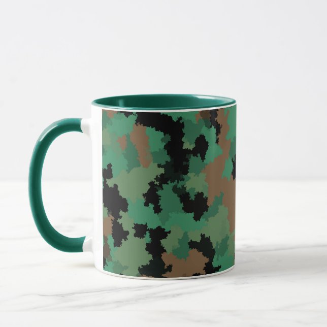 Grönt Arméns jungle Camouflage Mönster Design Mugg (Vänster)