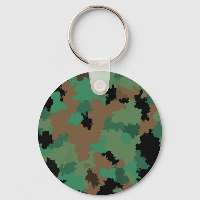 Grönt Arméns jungle Camouflage Mönster Design Nyckelring (Framsida)