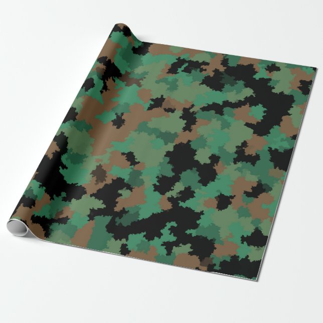 Grönt Arméns jungle Camouflage Mönster Design Presentpapper (Utrullad)