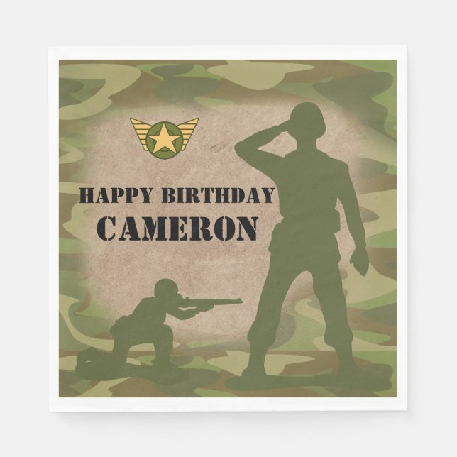 Grönt Arméns Manar Leksak Soldiers Pappersservett (Framsidan)