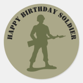 Grönt Army Soldiers Add Your Text Runt Klistermärke