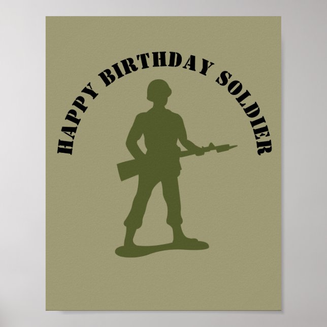 Grönt Army Soldiers Personlig Birthday Poster (Framsidan)
