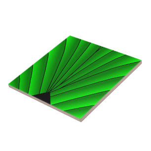 Grönt Art Deco-design Kakelplatta