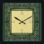 Grönt art deco fyrkantig klocka<br><div class="desc">Underbar klockdesign. Du kommer att kärlek det som andra. Du kan fritt använda den här designen för andra produkter som du gillar eller anpassa och lägga till texten. Följ mig för mer. Tack. Ha en trevlig dag.</div>
