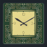 Grönt art deco fyrkantig klocka<br><div class="desc">Underbar klockdesign. Du kommer att kärlek det som andra. Du kan fritt använda den här designen för andra produkter som du gillar eller anpassa och lägga till texten. Följ mig för mer. Tack. Ha en trevlig dag.</div>