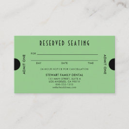 Grönt Art Deco Reserved Seatental Dental Tidsbeställning Kort