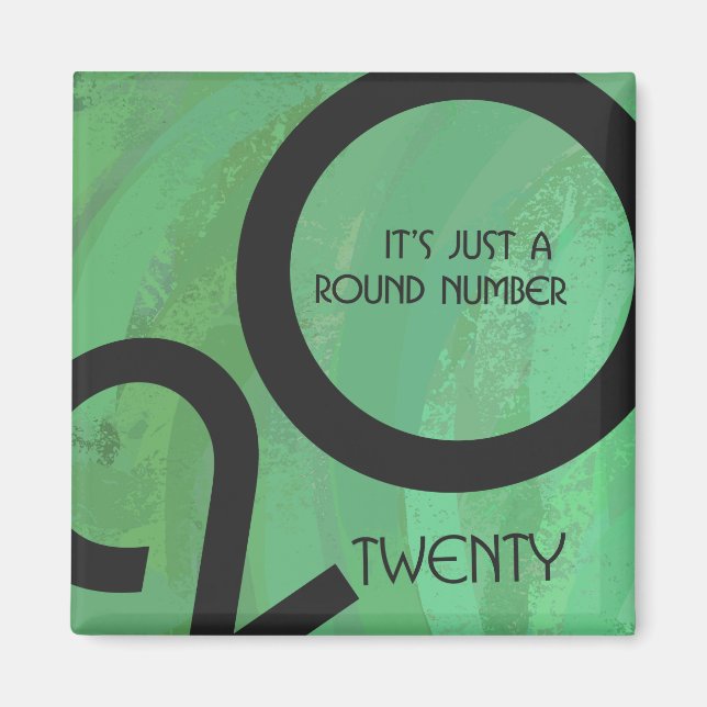 Grönt Årtiond födelsedag Magnet (Framsidan)