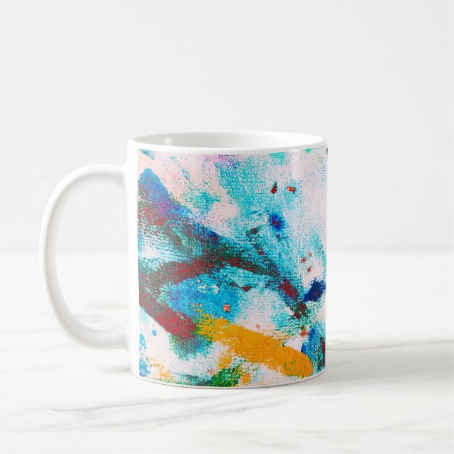 Grönt Artistic Canva. Illustration av lila Coola.  Kaffemugg (Vänster)