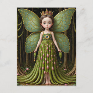 Grönt Asparagus Fairy Vykort