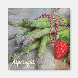 Grönt Asparagus med jordgubbsbär Magnet