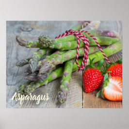 Grönt Asparagus med jordgubbsbär Poster