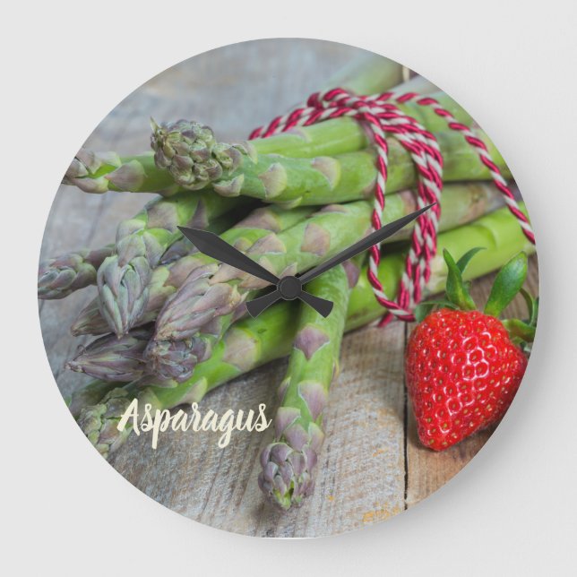 Grönt Asparagus med jordgubbsbär Stor Klocka (Framsida)