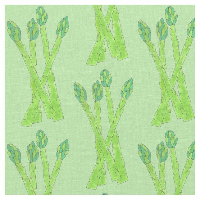 Grönt Asparagus Spears Vegetable Garden Veggie Veg Tyg (Närbild)