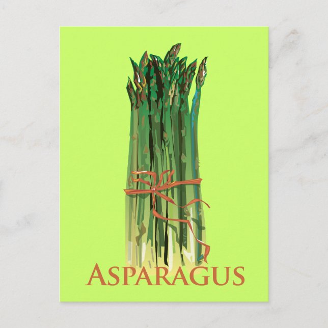 Grönt Asparagus Vykort (Framsida)