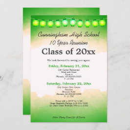 Grönt Återföreningsmall för vattenfärgsklass Inbjudningar