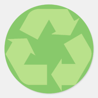 Grönt Återvinna Symbol Stickers Runt Klistermärke
