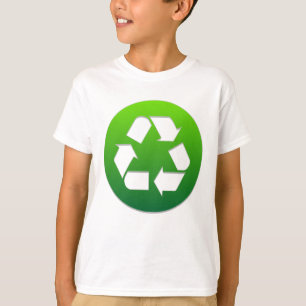 Grönt återvinningsymbol t shirt