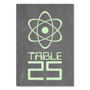 Grönt Atomic Chalkboard Bord-kort Bordsnummer