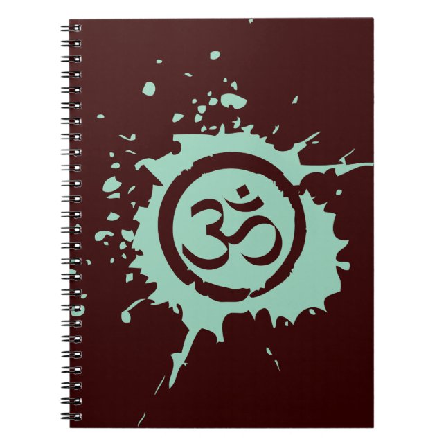 Grönt Aum Organic Planet Notebook Journal Anteckningsbok (Framsidan)