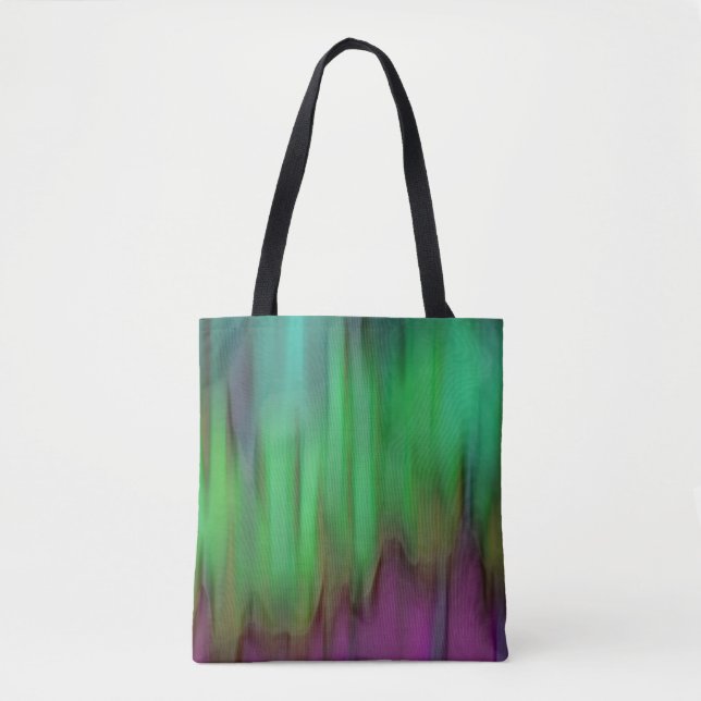 Grönt Aurora Borealis Tote Bag Tygkasse (Framsida)