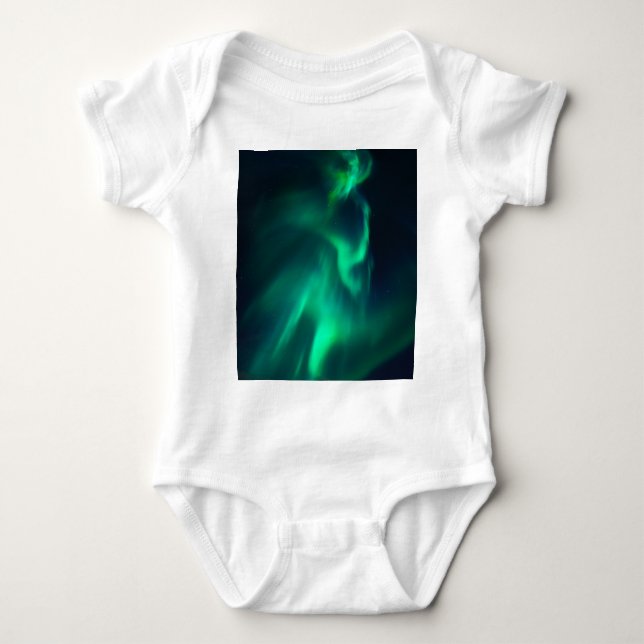 Grönt Aurora NordLjus T Shirt (Framsida)