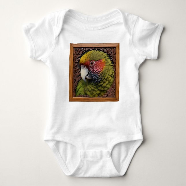 Grönt Australian Lorikeet Parrot T Shirt (Framsida)