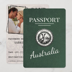 Grönt Australiens pass Spara datum Datumet