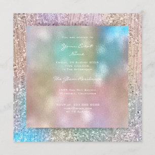 grönt av 3-D Blue Rosa Ombre Tiffany Pastel Crysta Inbjudningar